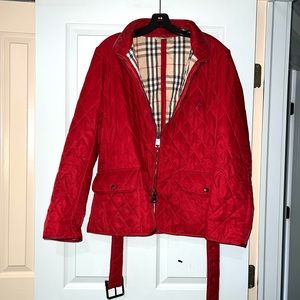 vintage 2010s Burberry classic quilted jacket in red